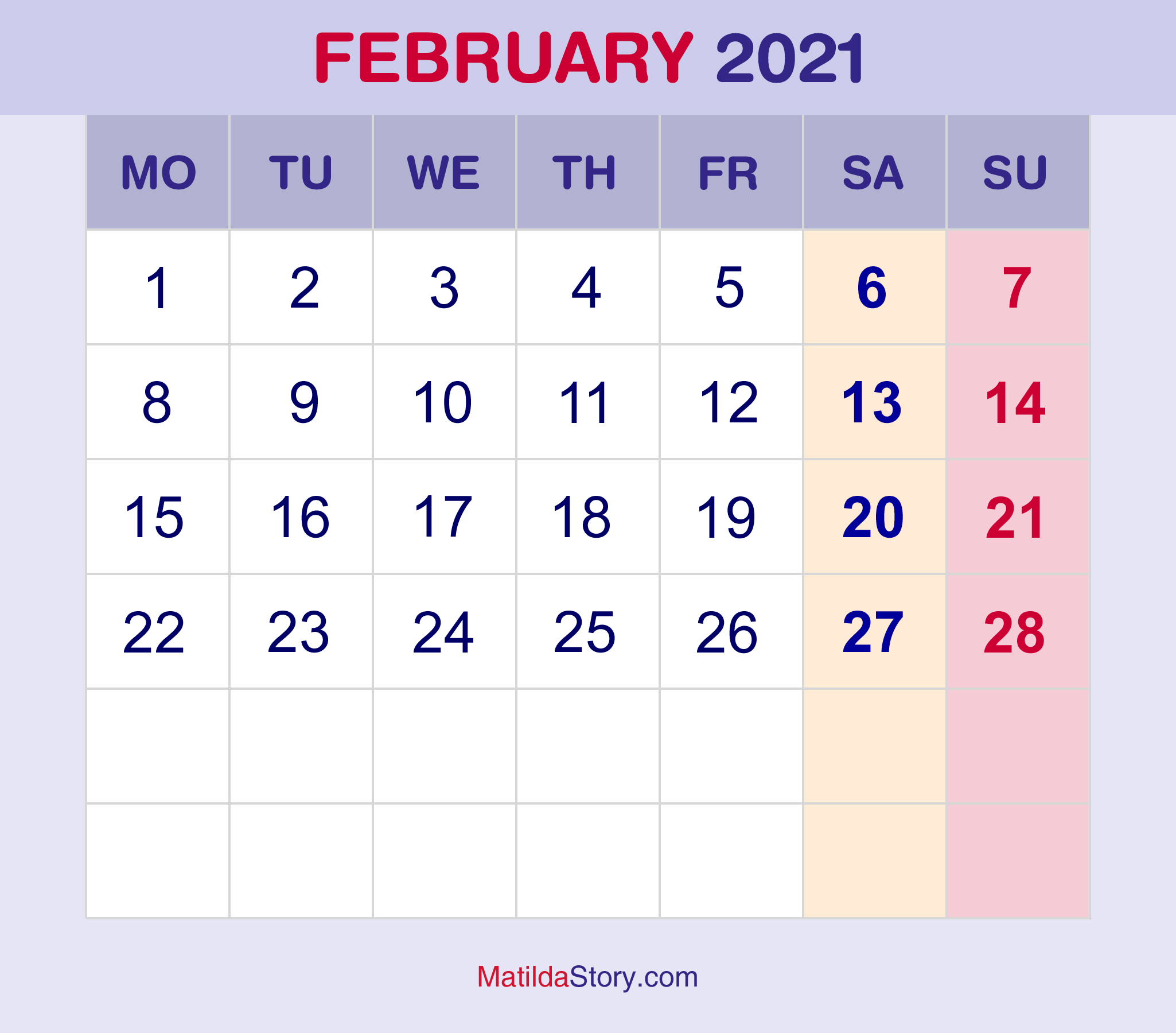 February 2021 Monthly Calendar Monthly Planner Printable Free Monday Start Matildastory Com Audit committee meeting wednesday 10 february 2021. february 2021 monthly calendar monthly