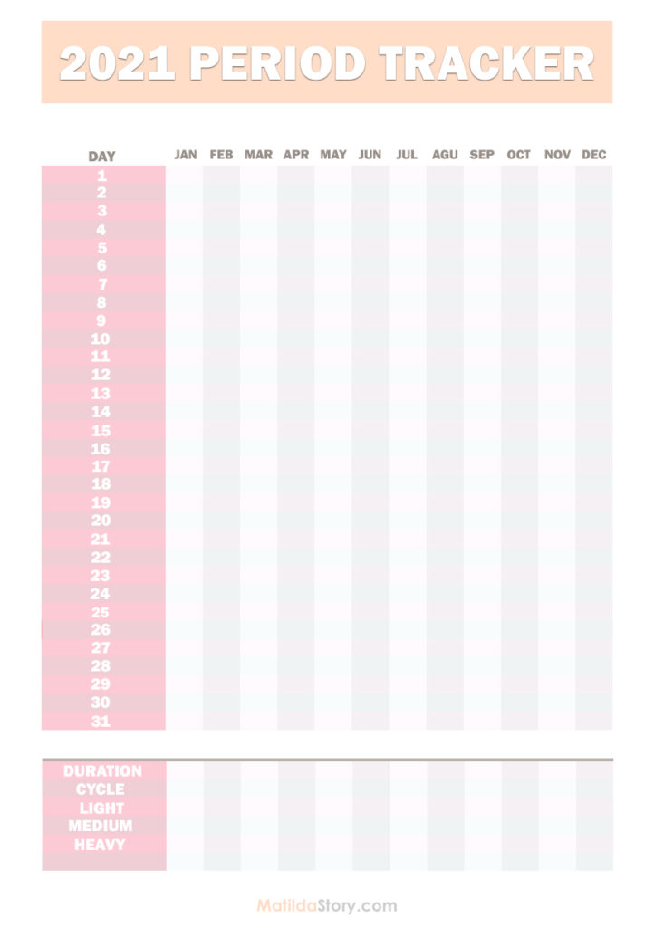 Menstrual Calendar Page 3 Matildastory Com