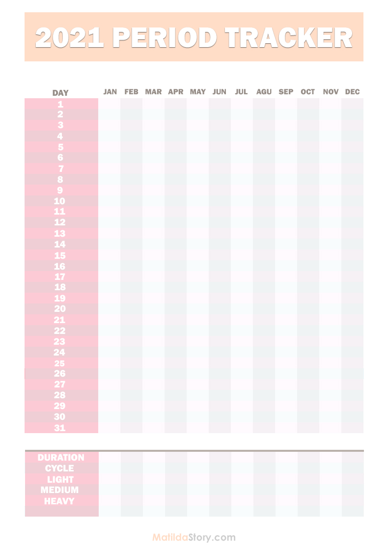2021 Period Tracker Calendar Free Printable Pdf Jpg Pastel Colors Matildastory Com
